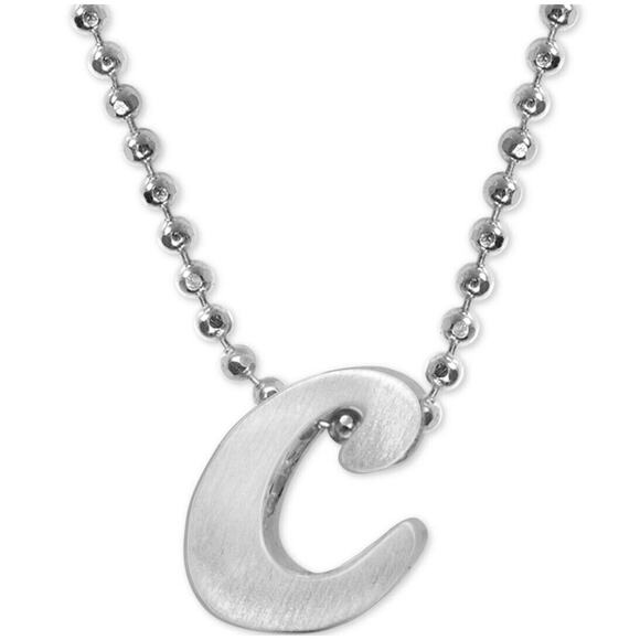 Alex Woo Sterling Silver ‘C’ Initial Pendant Necklace NY Designer Luxury Fashion - Picture 6 of 16